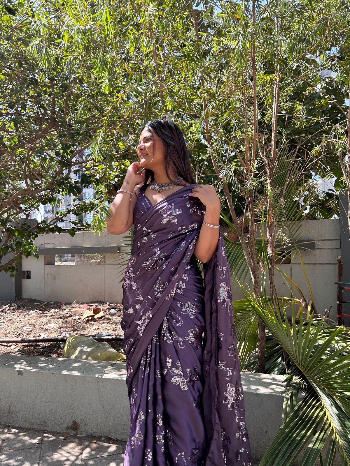 B Town Bling Sequin Saree with Modern Twist