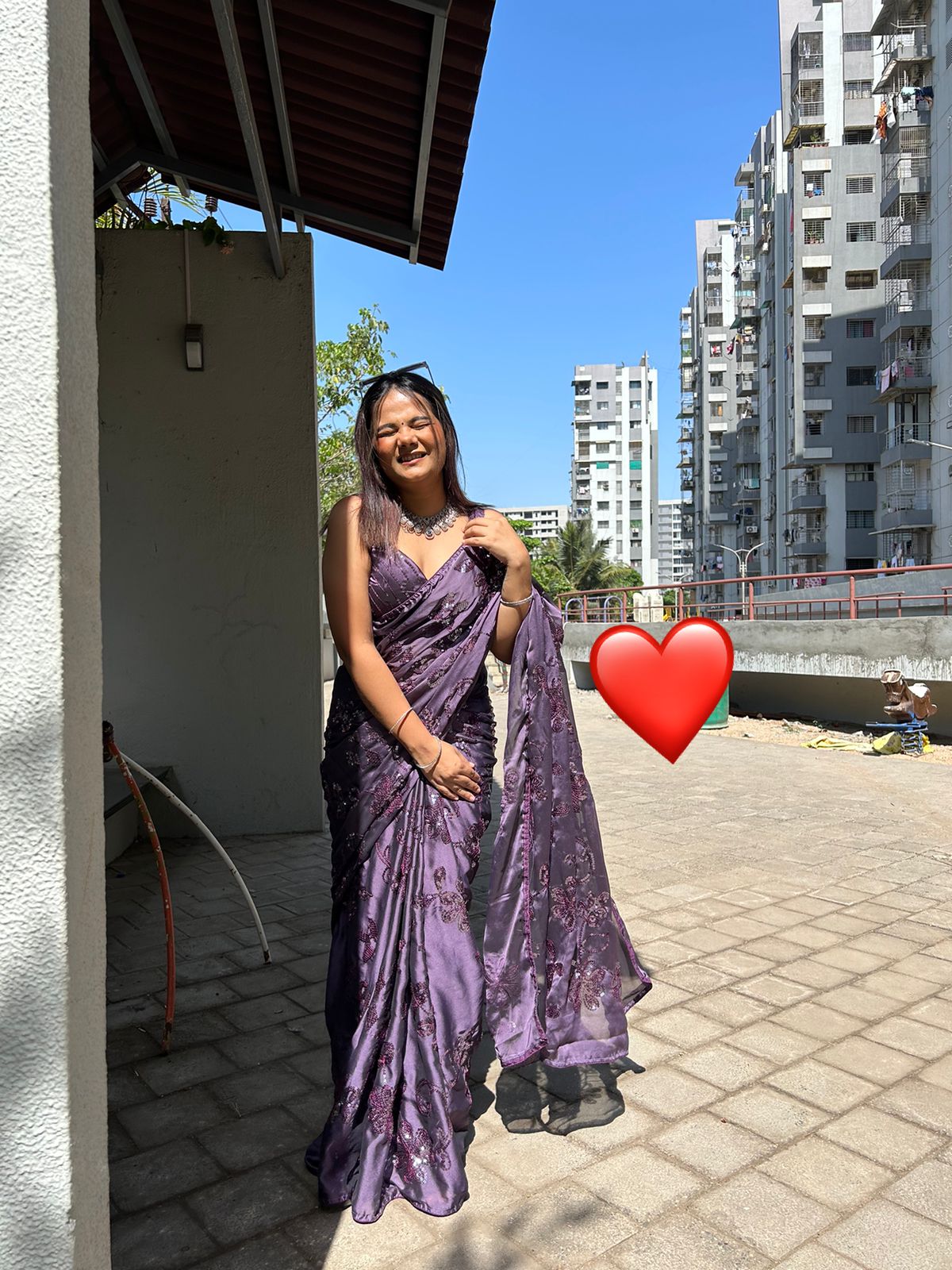 B Town Bling Sequin Saree with Modern Twist