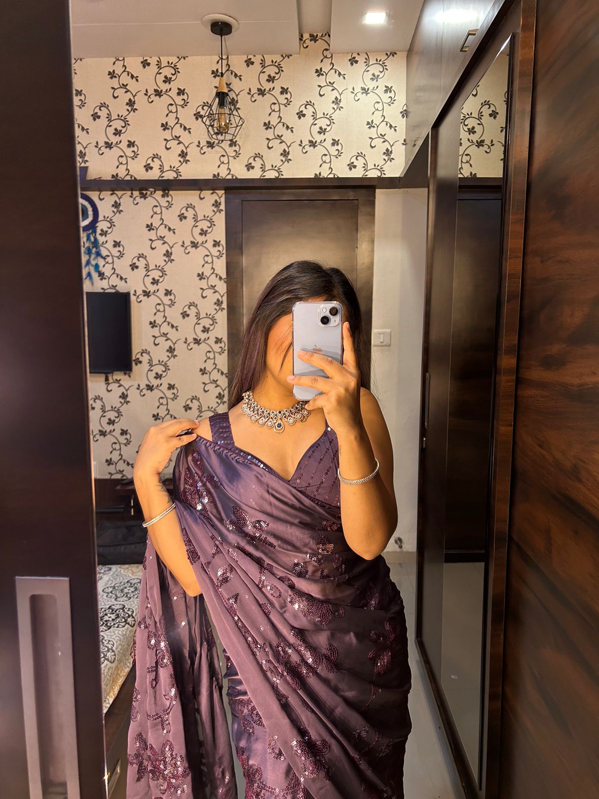 B Town Bling Sequin Saree with Modern Twist