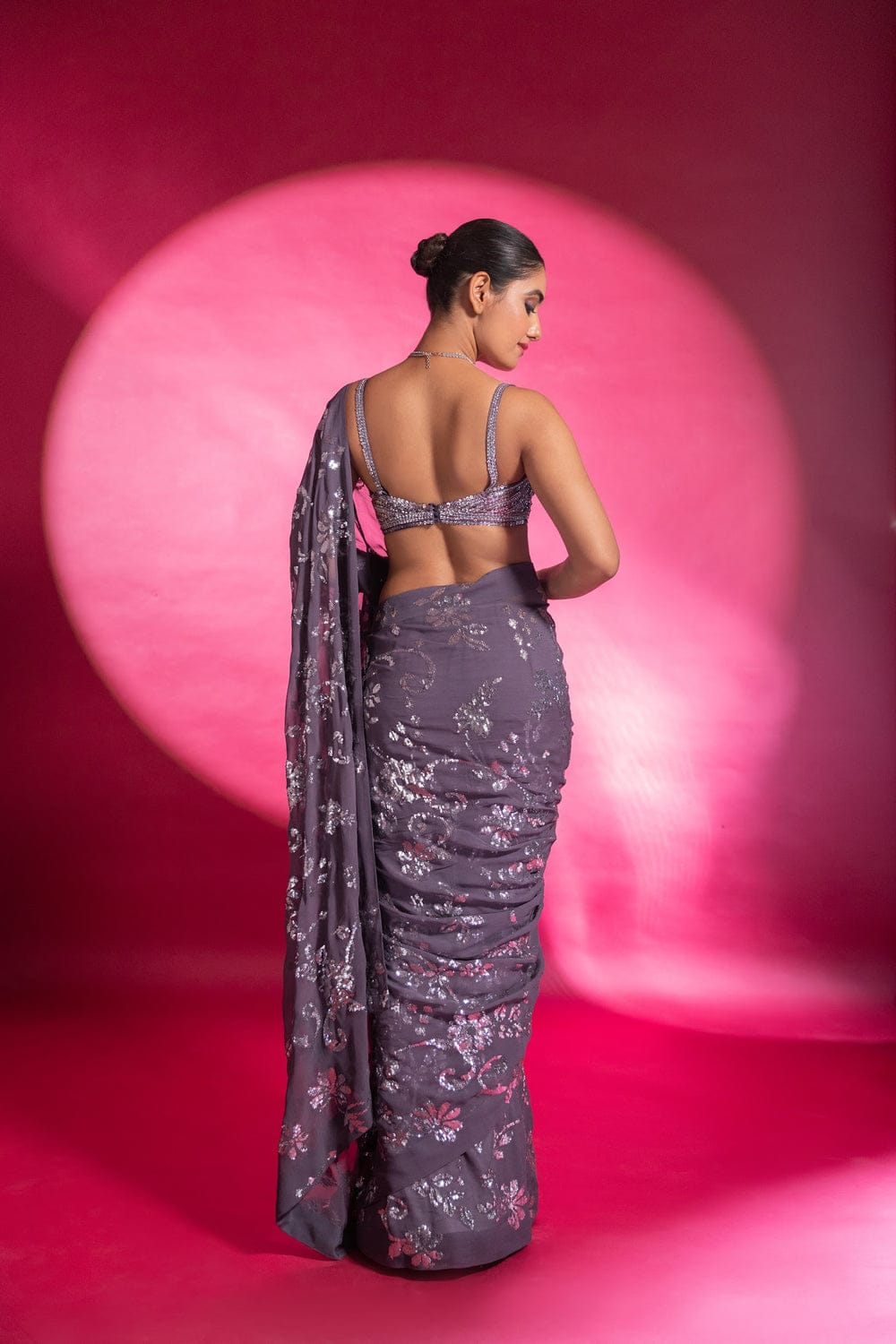 B Town Bling Sequin Saree with Modern Twist