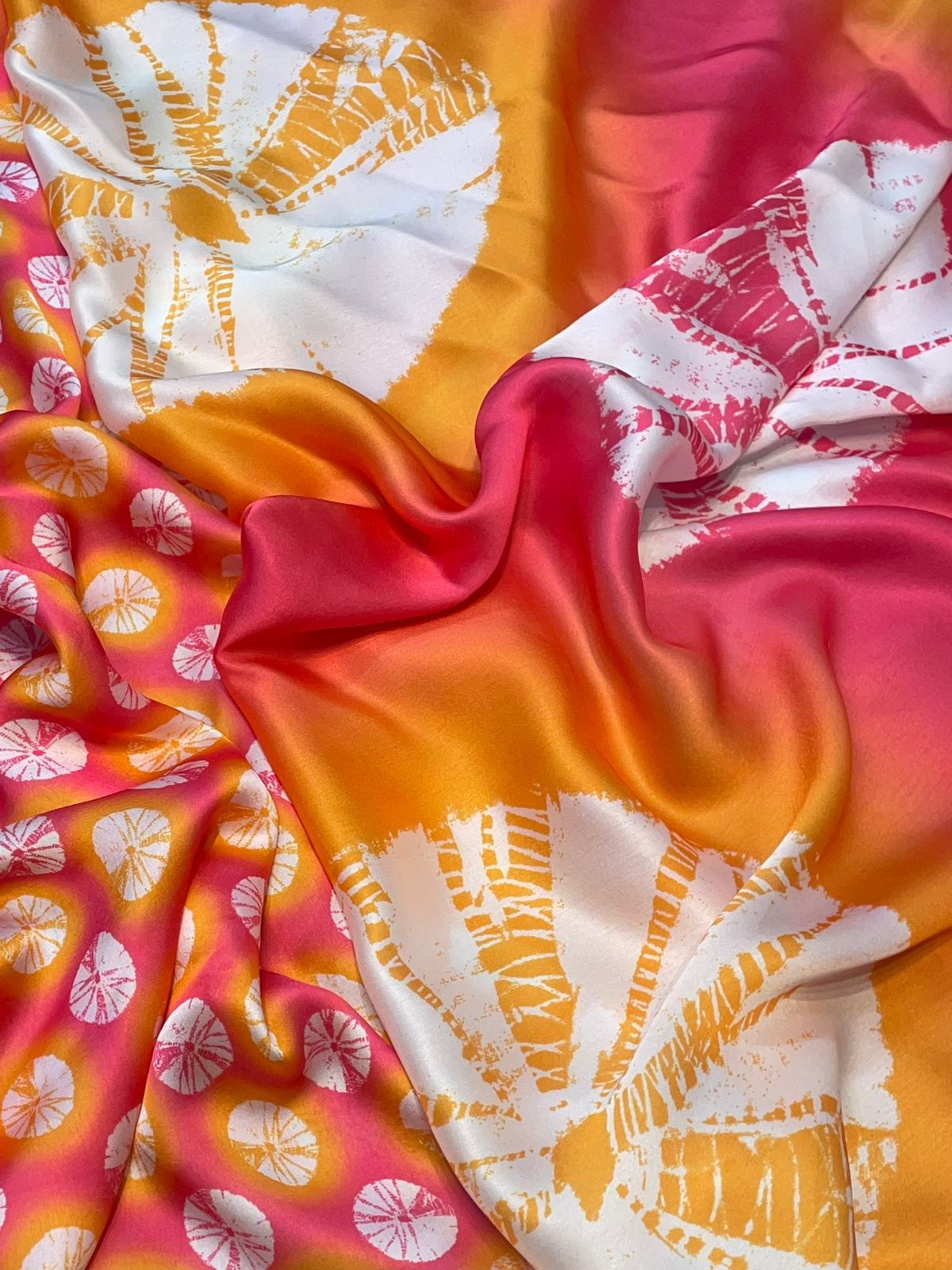 Attractive Sunrise Bollywood Satin Saree