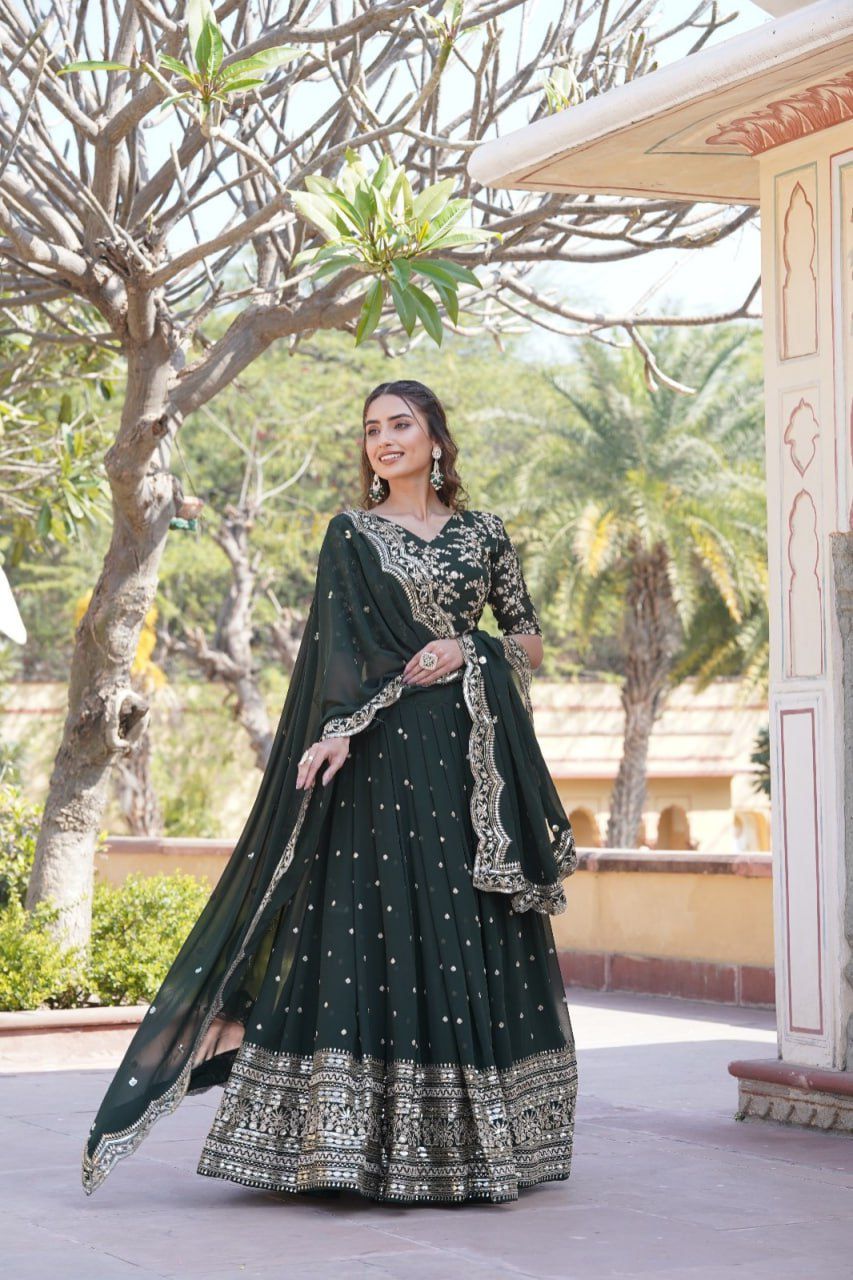 GREEN LEHANGA CHOLI WITH DUPATTA COLLECTION