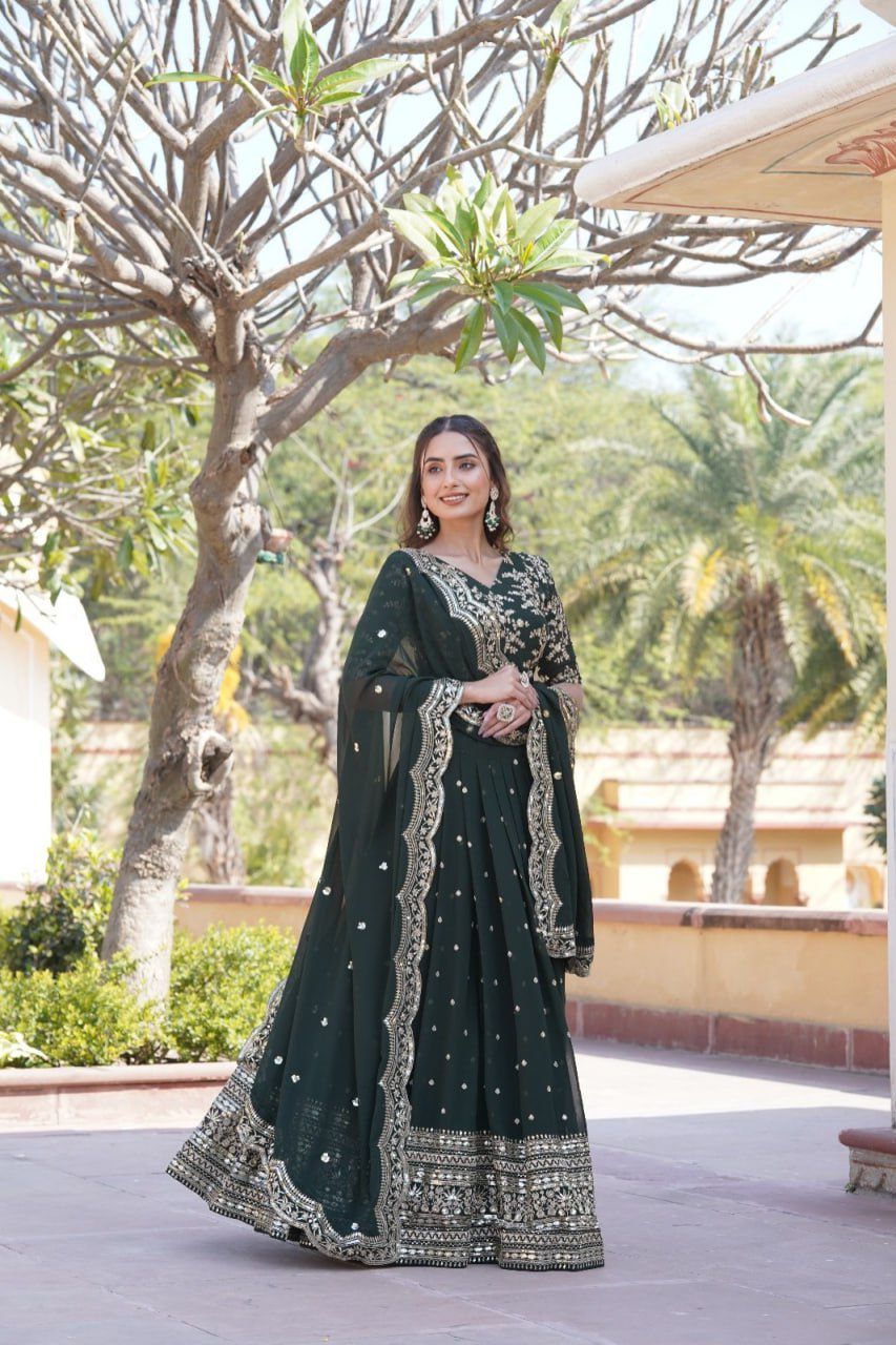 GREEN LEHANGA CHOLI WITH DUPATTA COLLECTION
