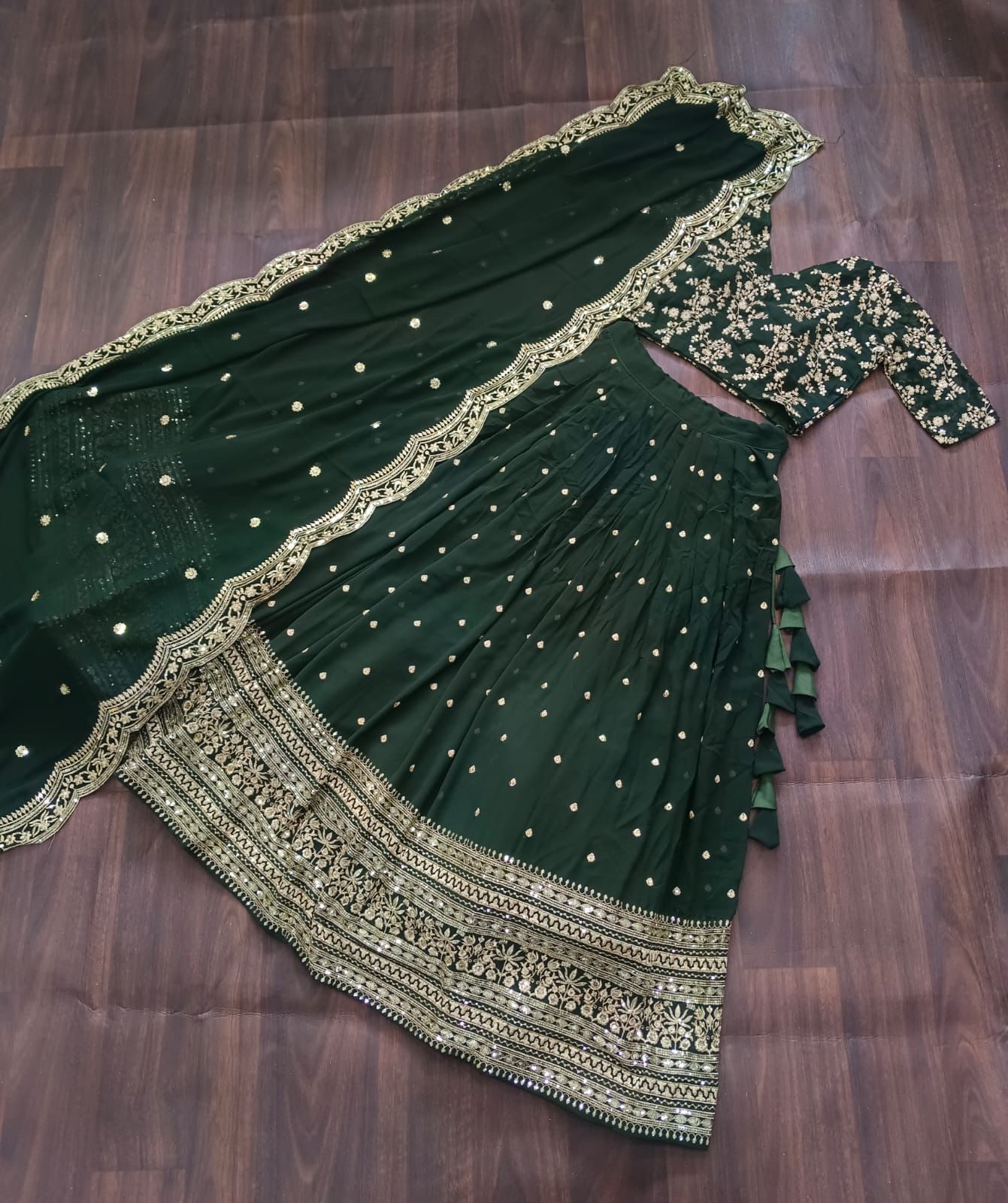 GREEN LEHANGA CHOLI WITH DUPATTA COLLECTION