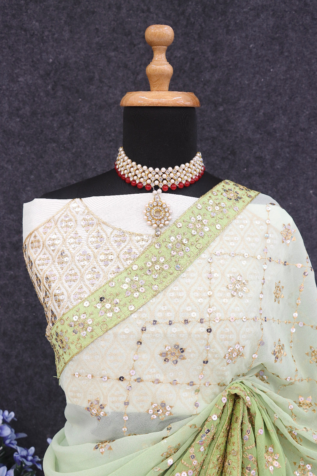PASTAL PARTY WEAR SAREE