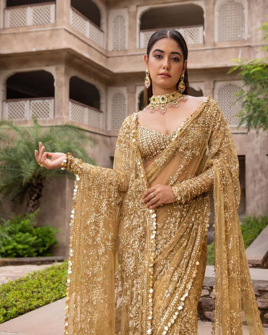 Golden Bright Sunshine Bling Saree