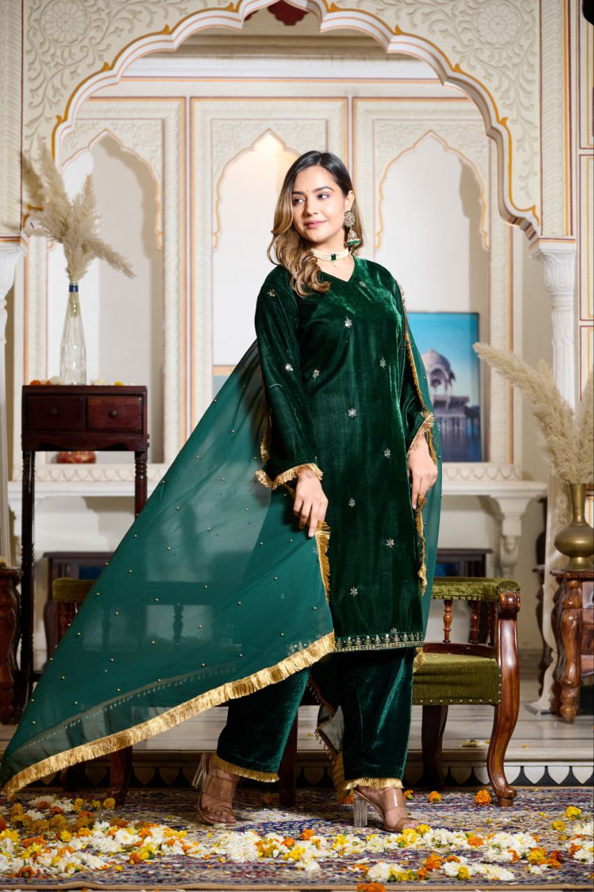 Luxe velvet suit that redefine grace