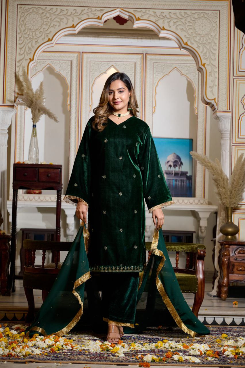 Luxe velvet suit that redefine grace