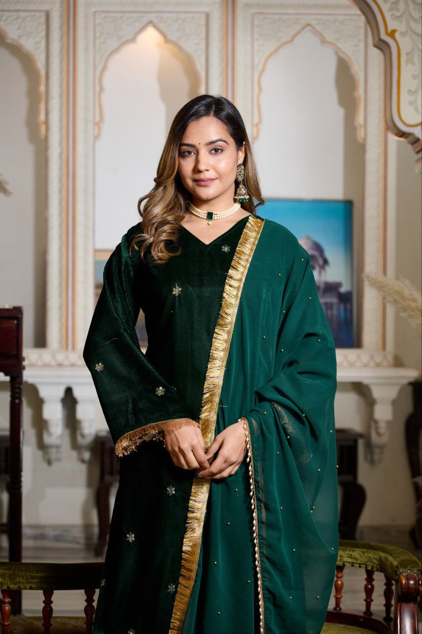 Luxe velvet suit that redefine grace