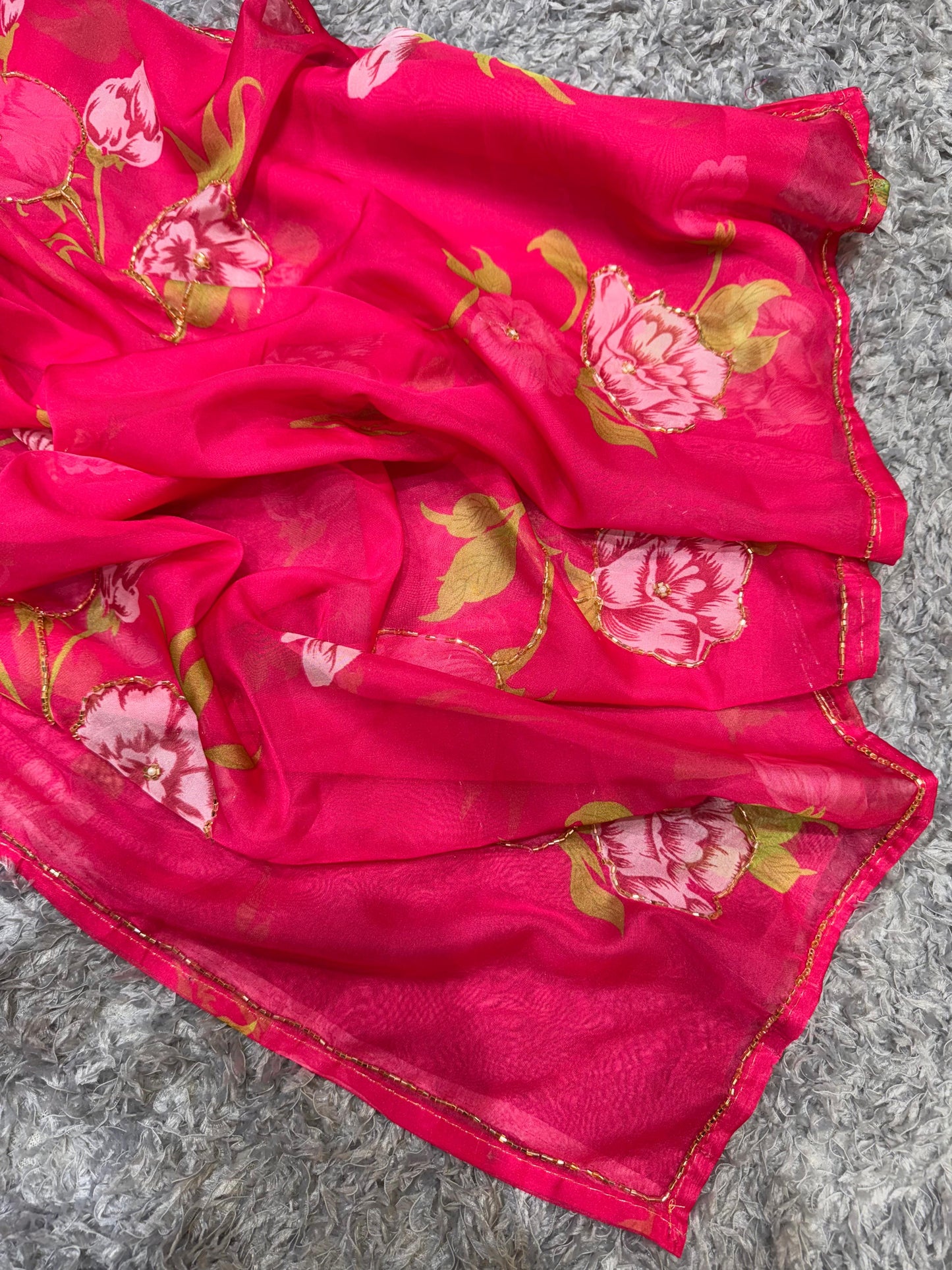 Floral Organza Saree