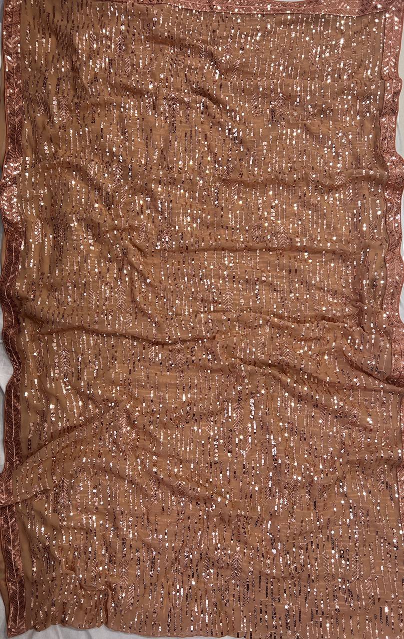 Bling Cooper Gold Premium Sequins Party Eye Turner Attention Seeking Saree