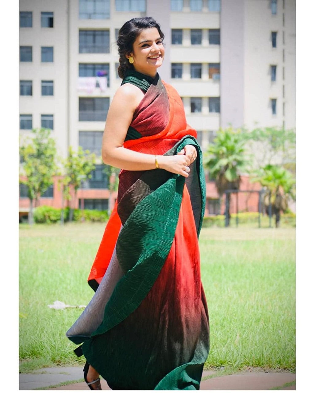Superhit Crush Pure Georgette Premium Saree