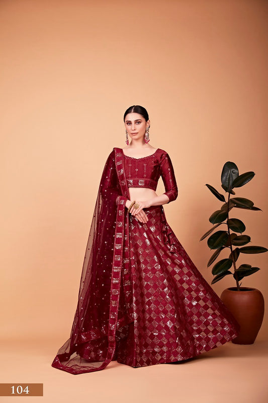Eye Turner Premium Dark Red Lehanga Set