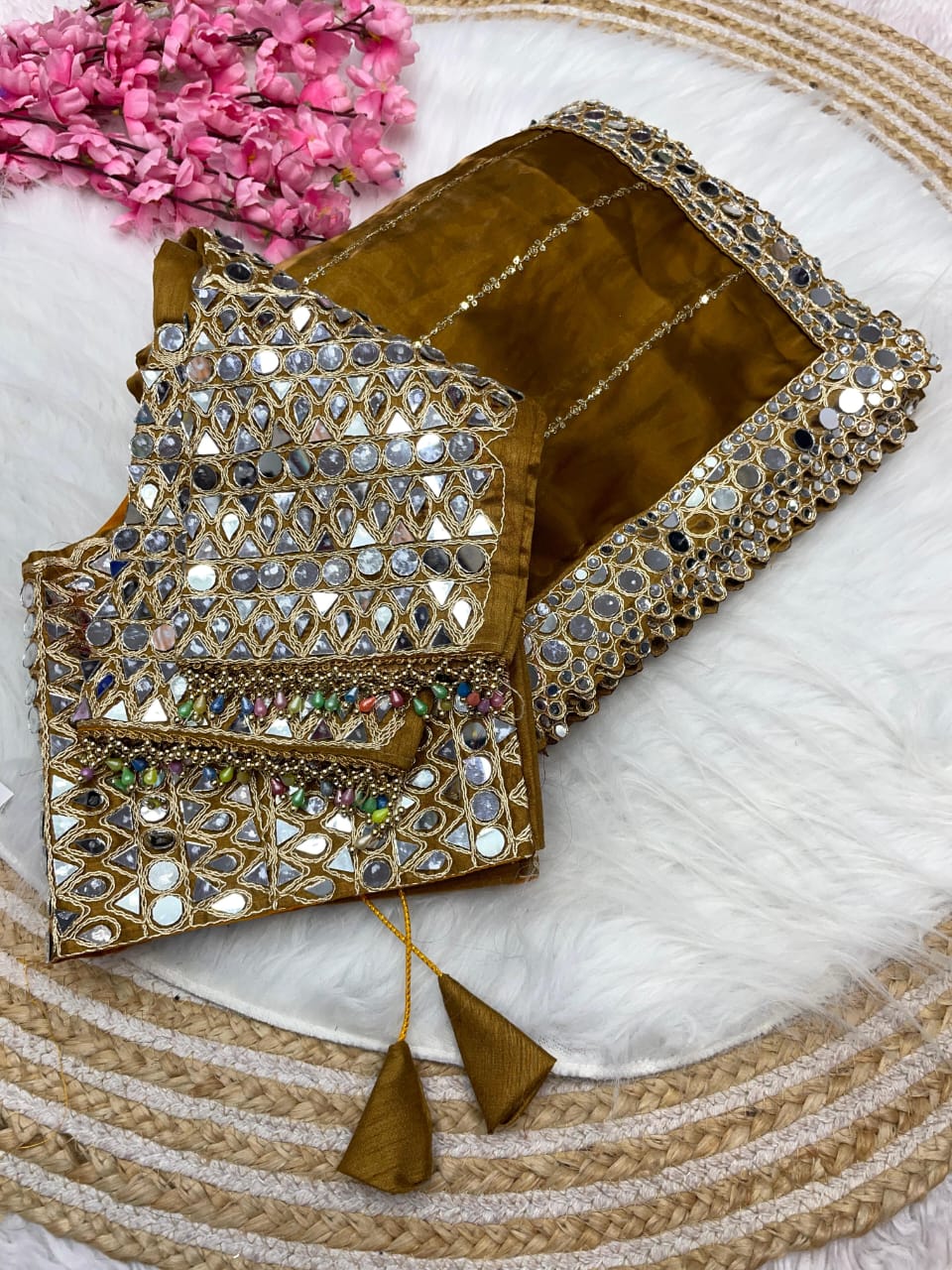 Bollywood Style Mirror Work Premium Saree