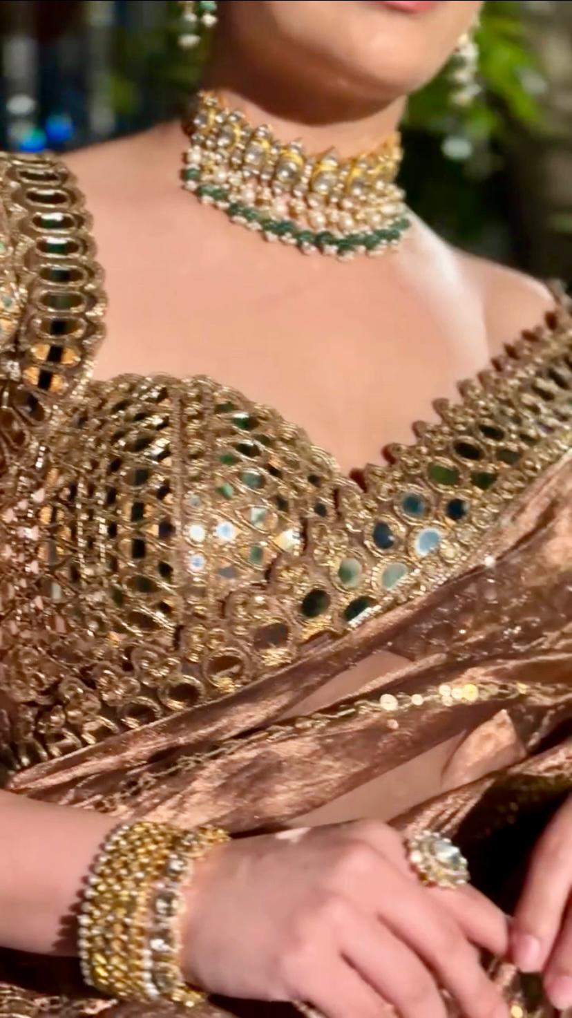 Bollywood Style Mirror Work Premium Saree