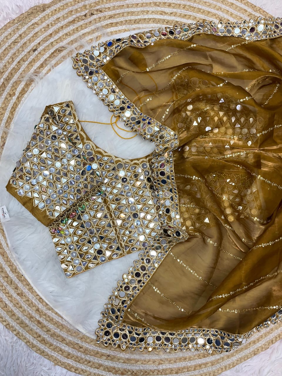 Bollywood Style Mirror Work Premium Saree