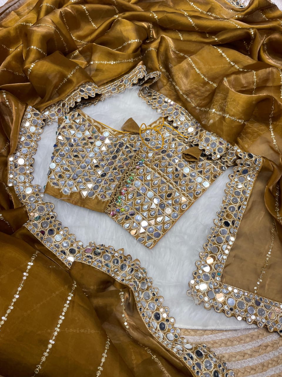 Bollywood Style Mirror Work Premium Saree
