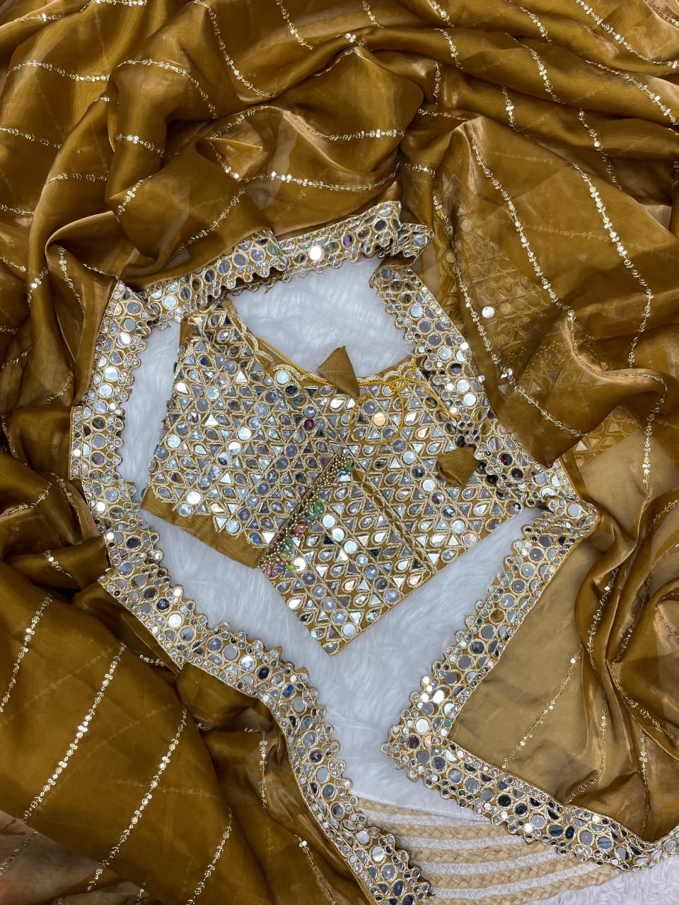 Bollywood Style Mirror Work Premium Saree