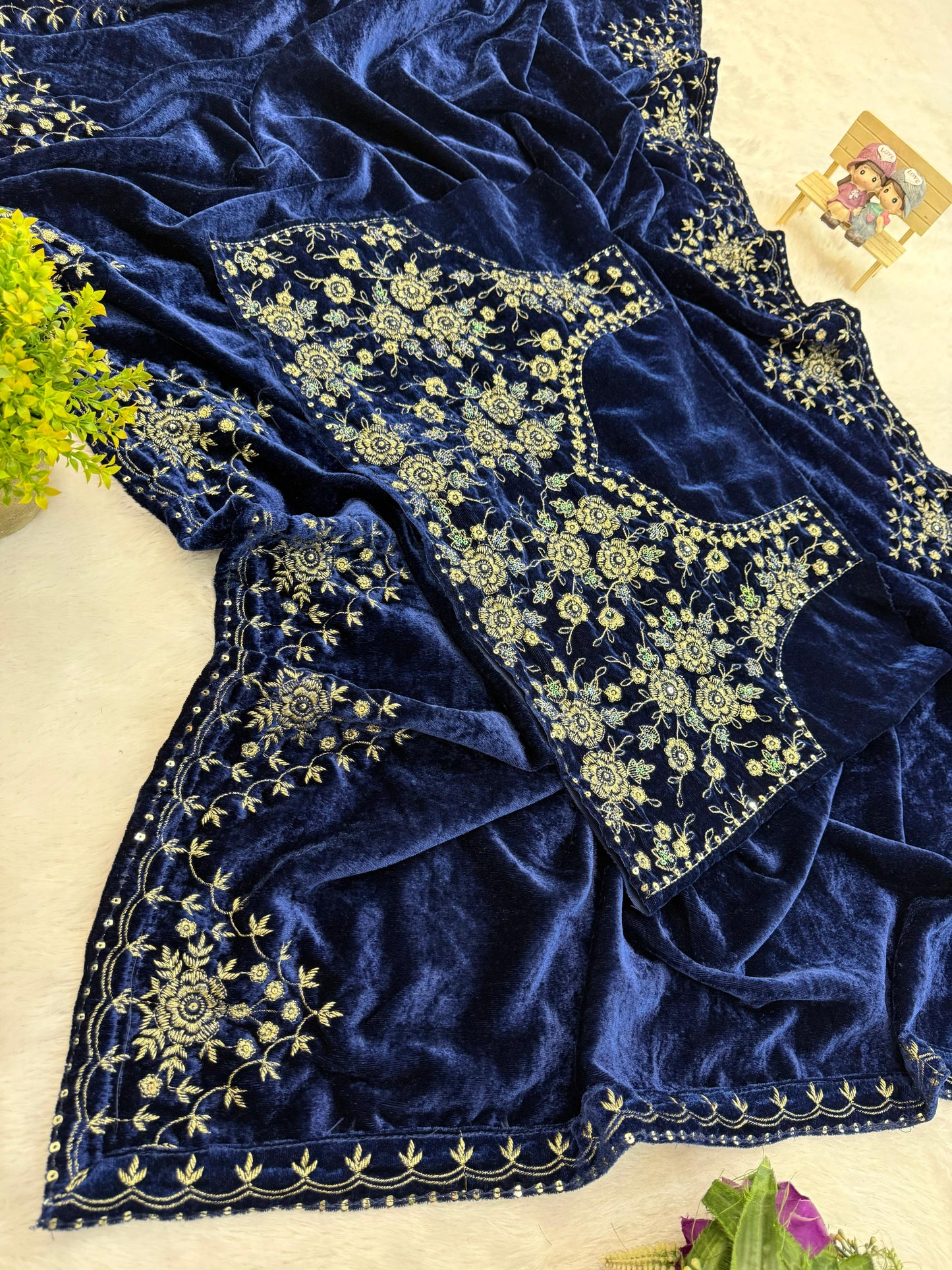 CELEBRITY INSPIRED VELVET SAREE