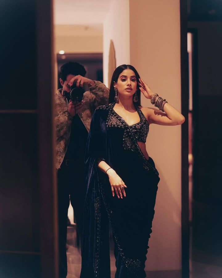 CELEBRITY INSPIRED VELVET SAREE