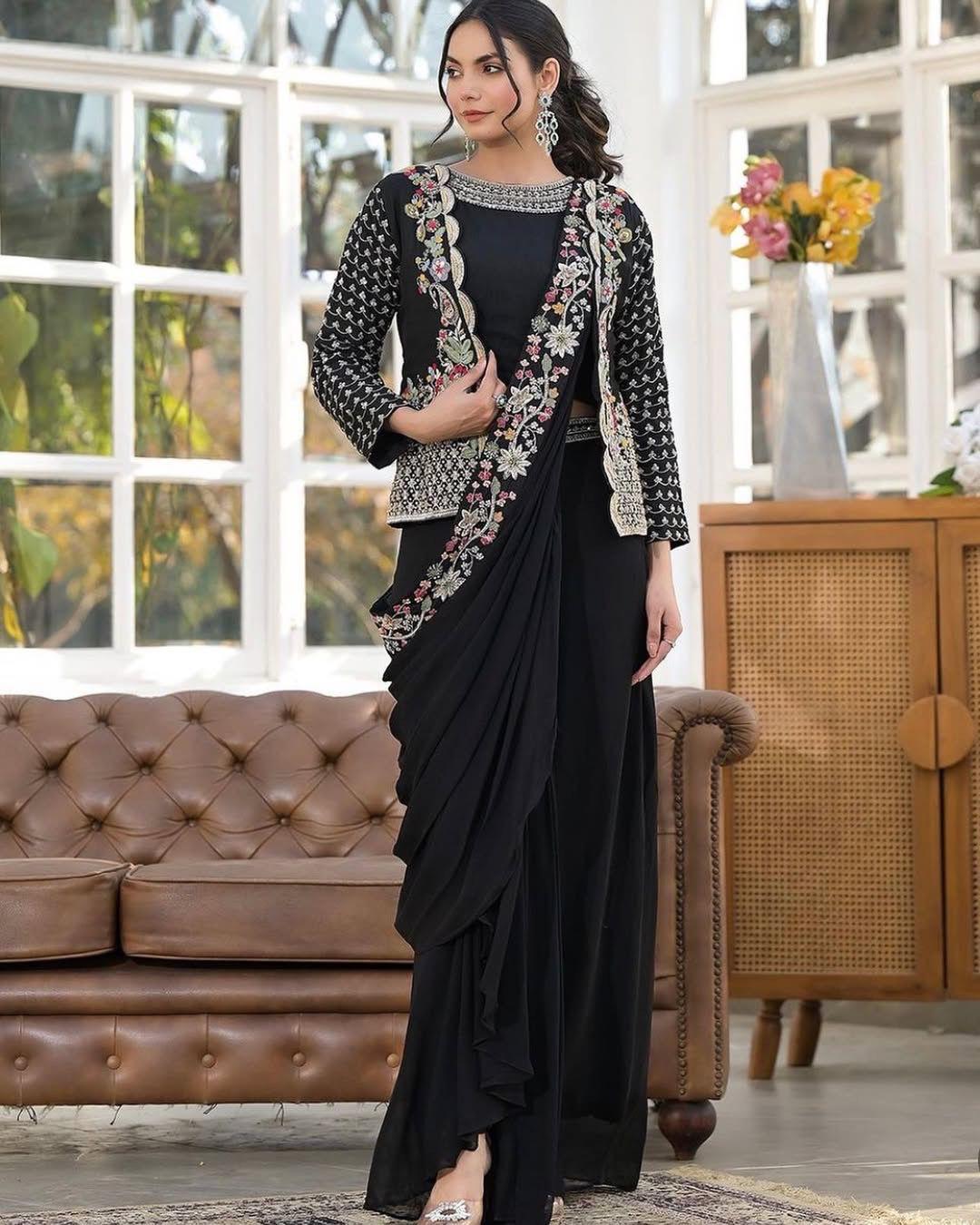 Jacket Sharara Trending Party Outfit in Two Colors