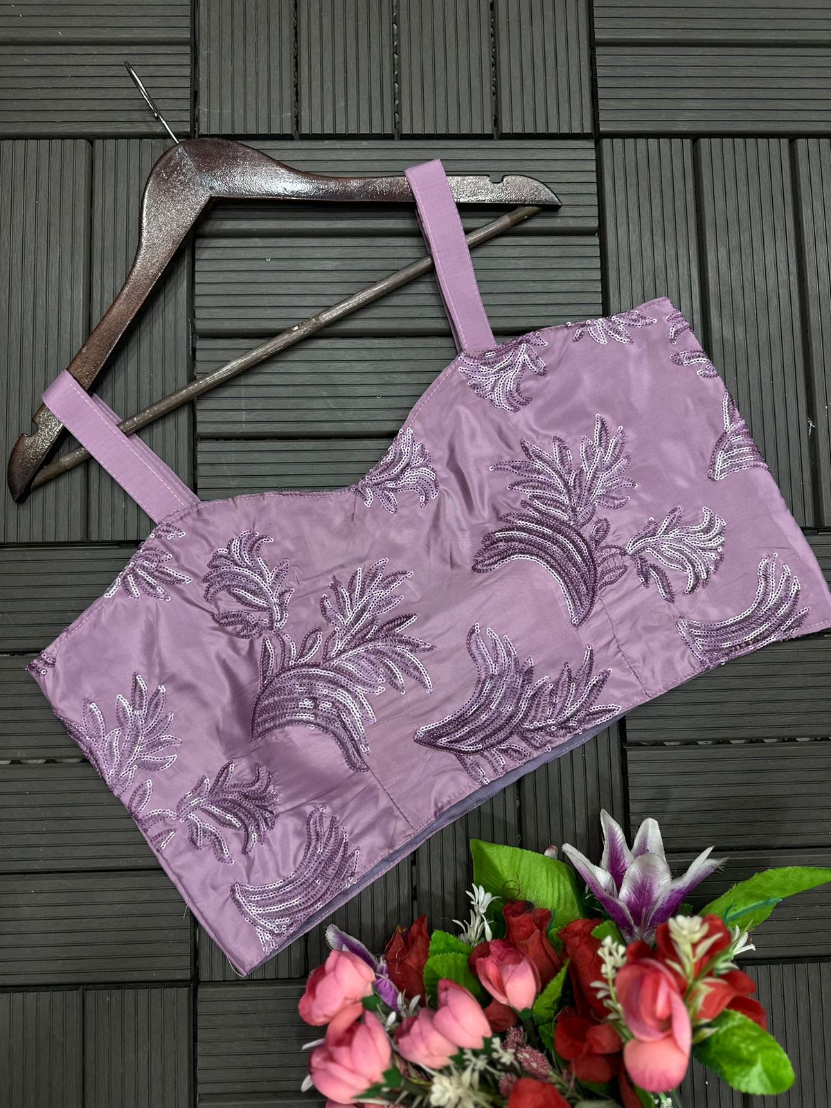 Lilac Pre Draped Ready to Wear Jacket Saree