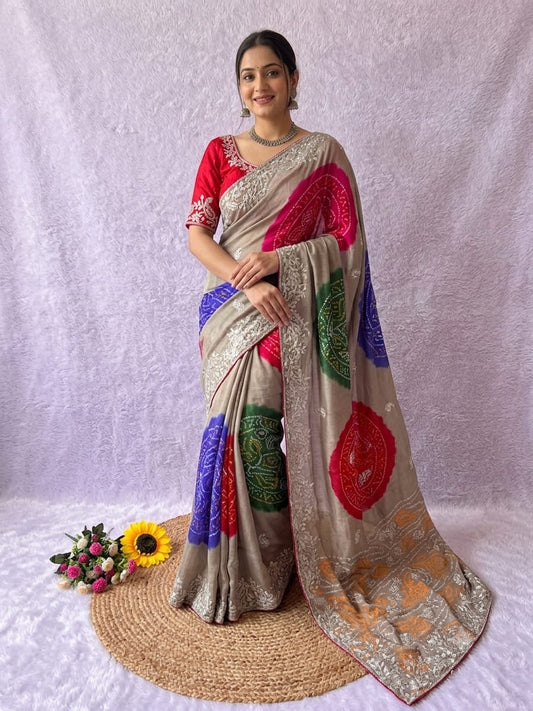 FLOWER BANDHANI UNIQUE CLASSIC SAREE
