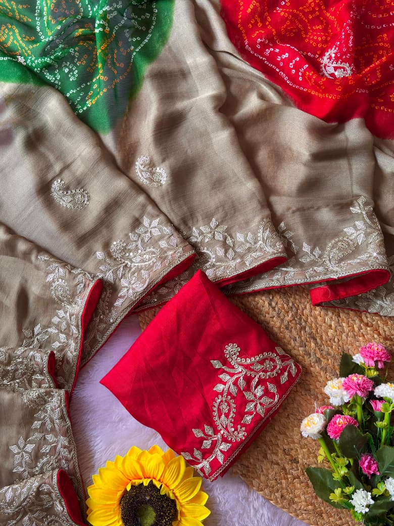 FLOWER BANDHANI UNIQUE CLASSIC SAREE