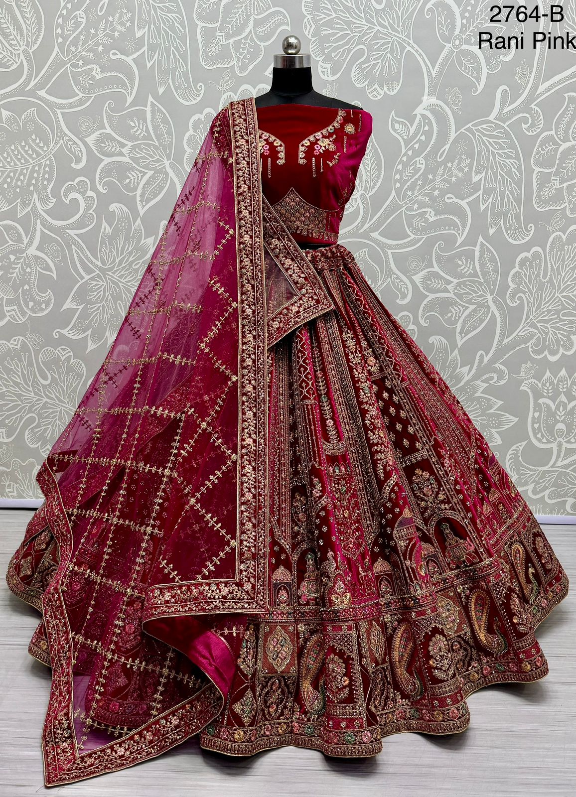 Eye catchy Designer Double dupatta Lehanga - Pink