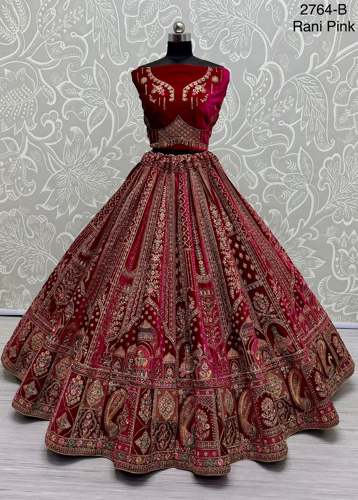 Eye catchy Designer Double dupatta Lehanga - Pink