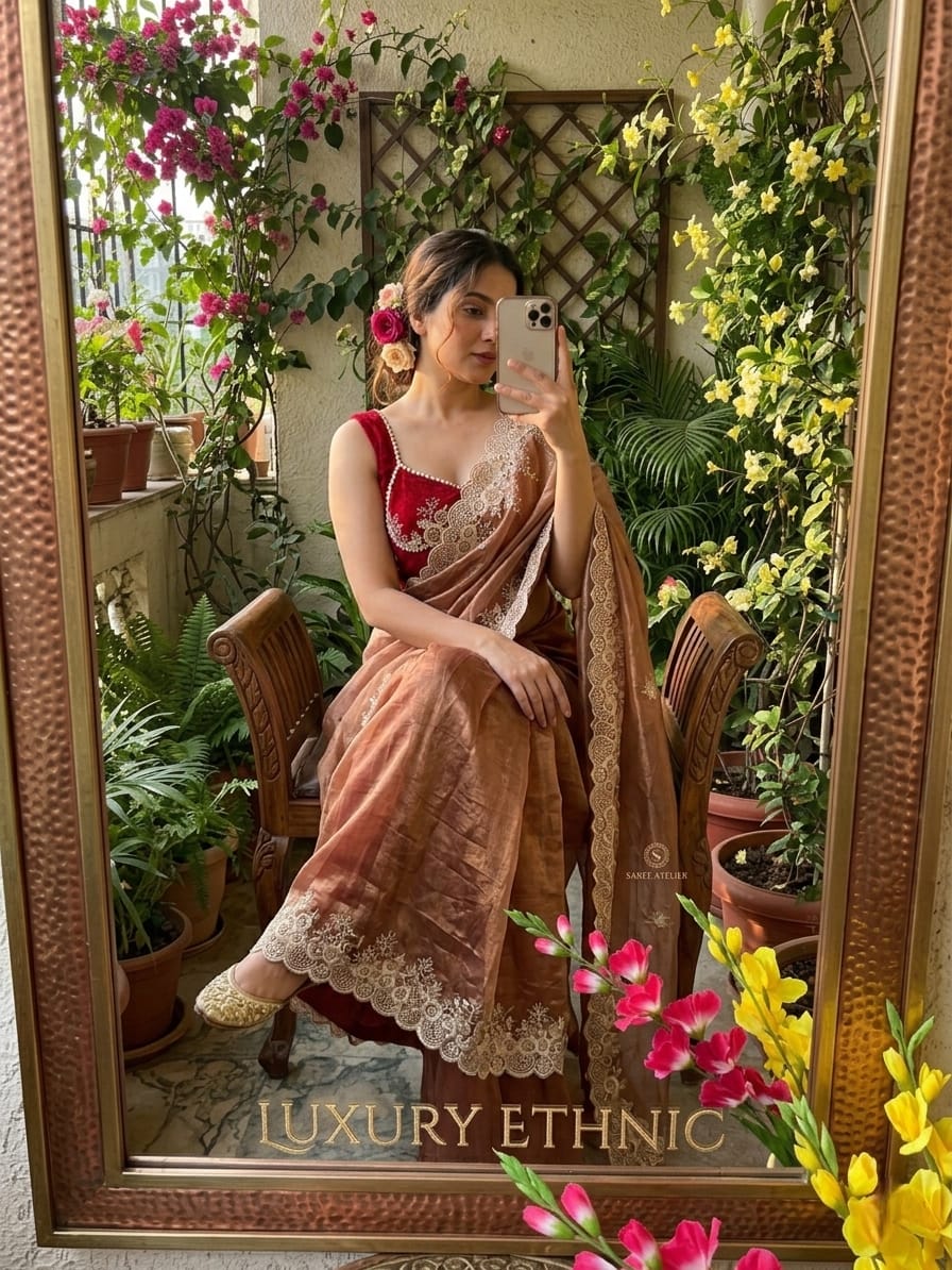 Elegant RichLook Tissue Organza Saree