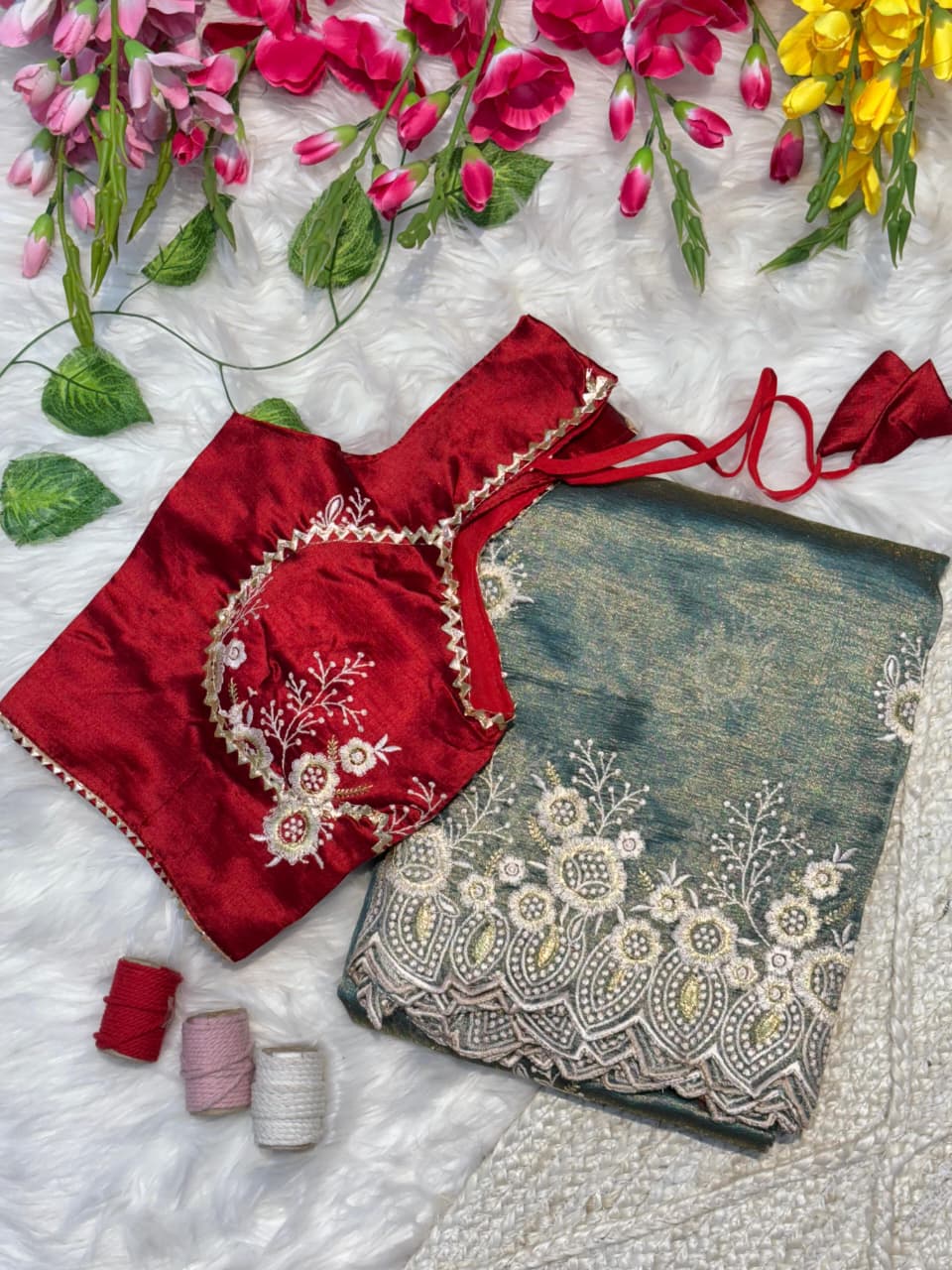 Elegant RichLook Tissue Organza Saree