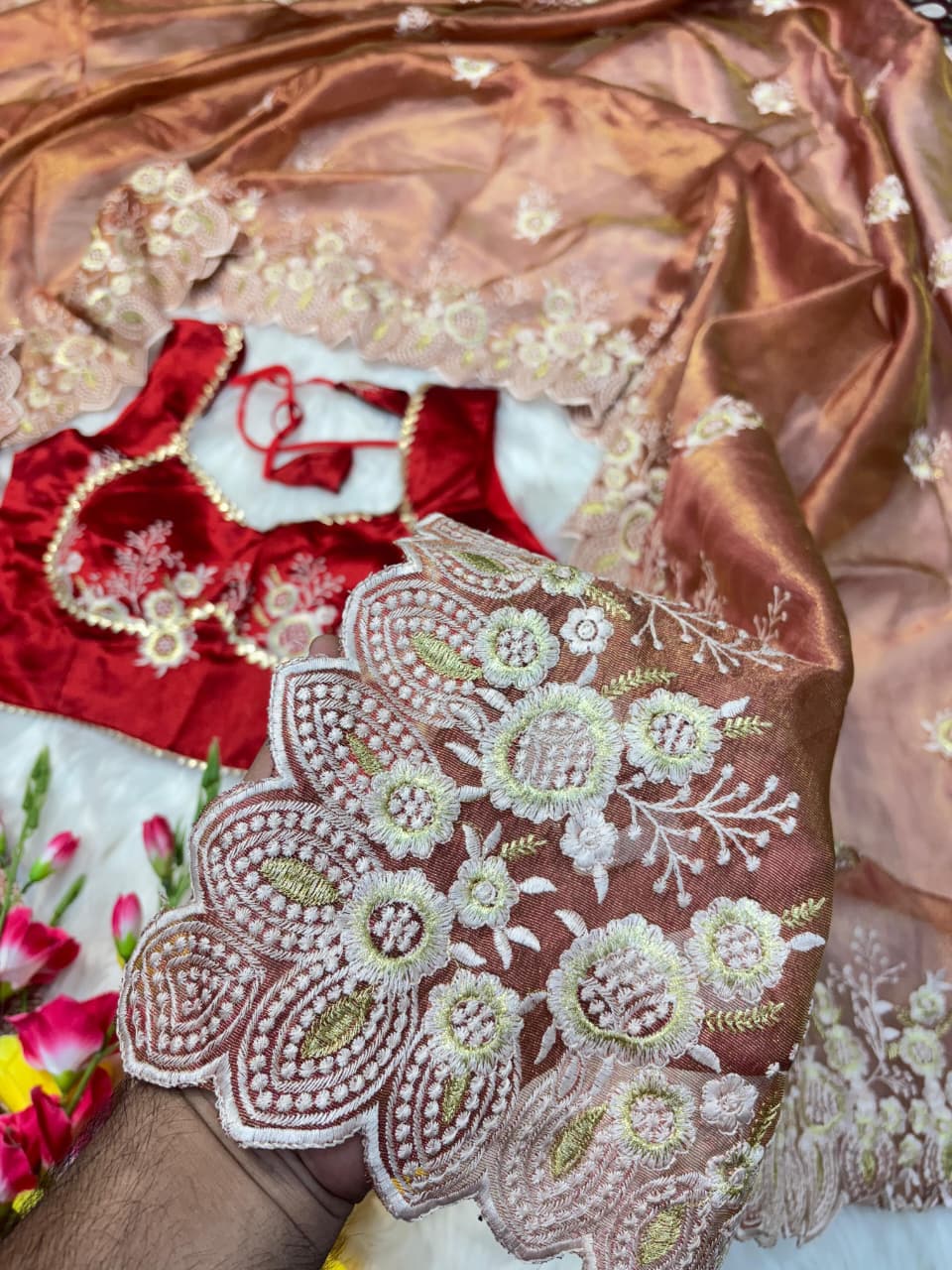 Elegant RichLook Tissue Organza Saree