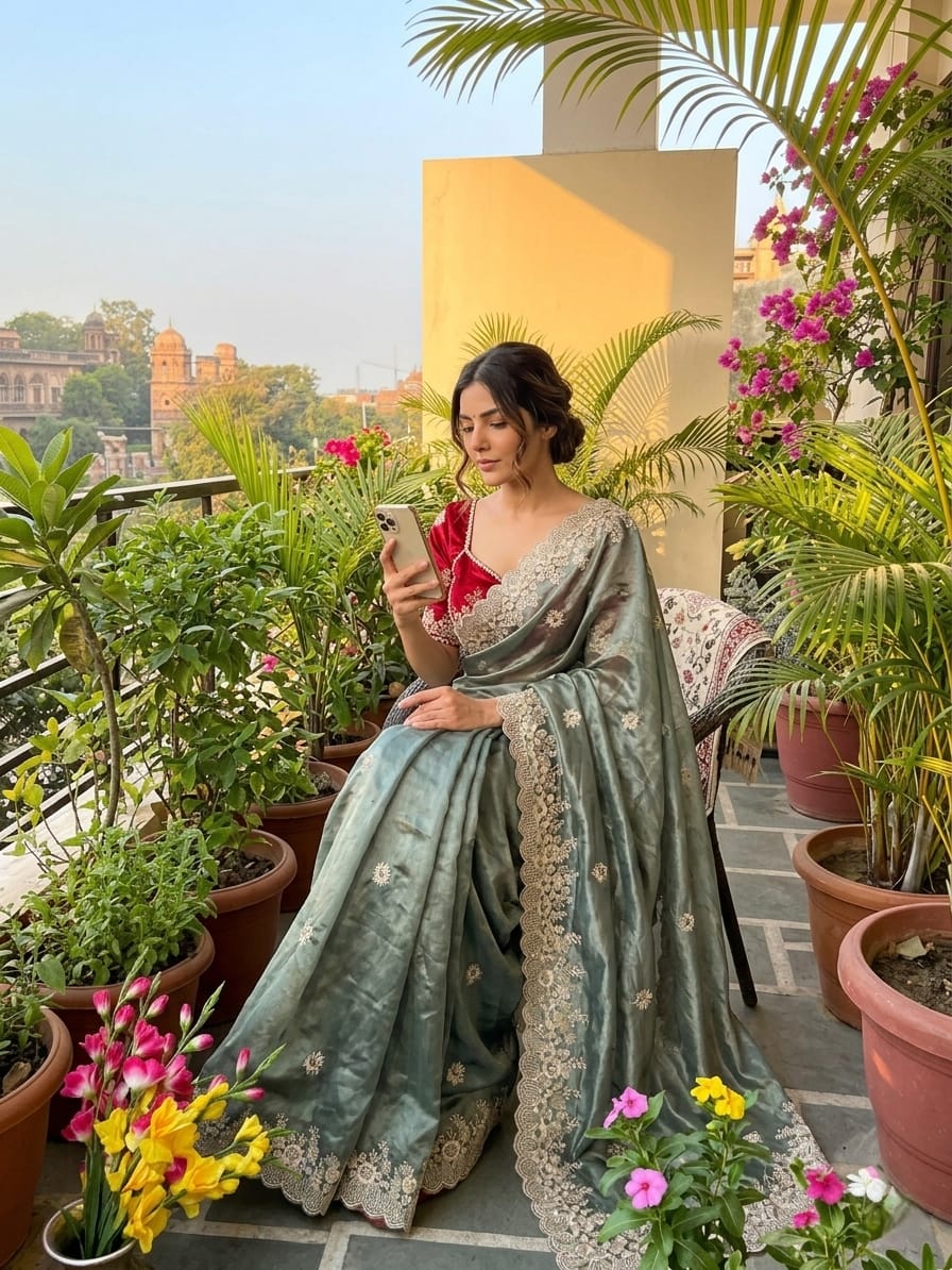 Elegant RichLook Tissue Organza Saree