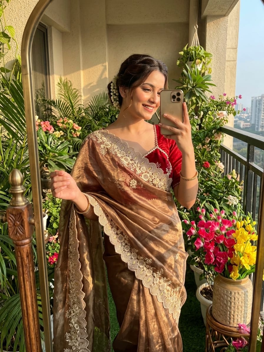 Elegant RichLook Tissue Organza Saree
