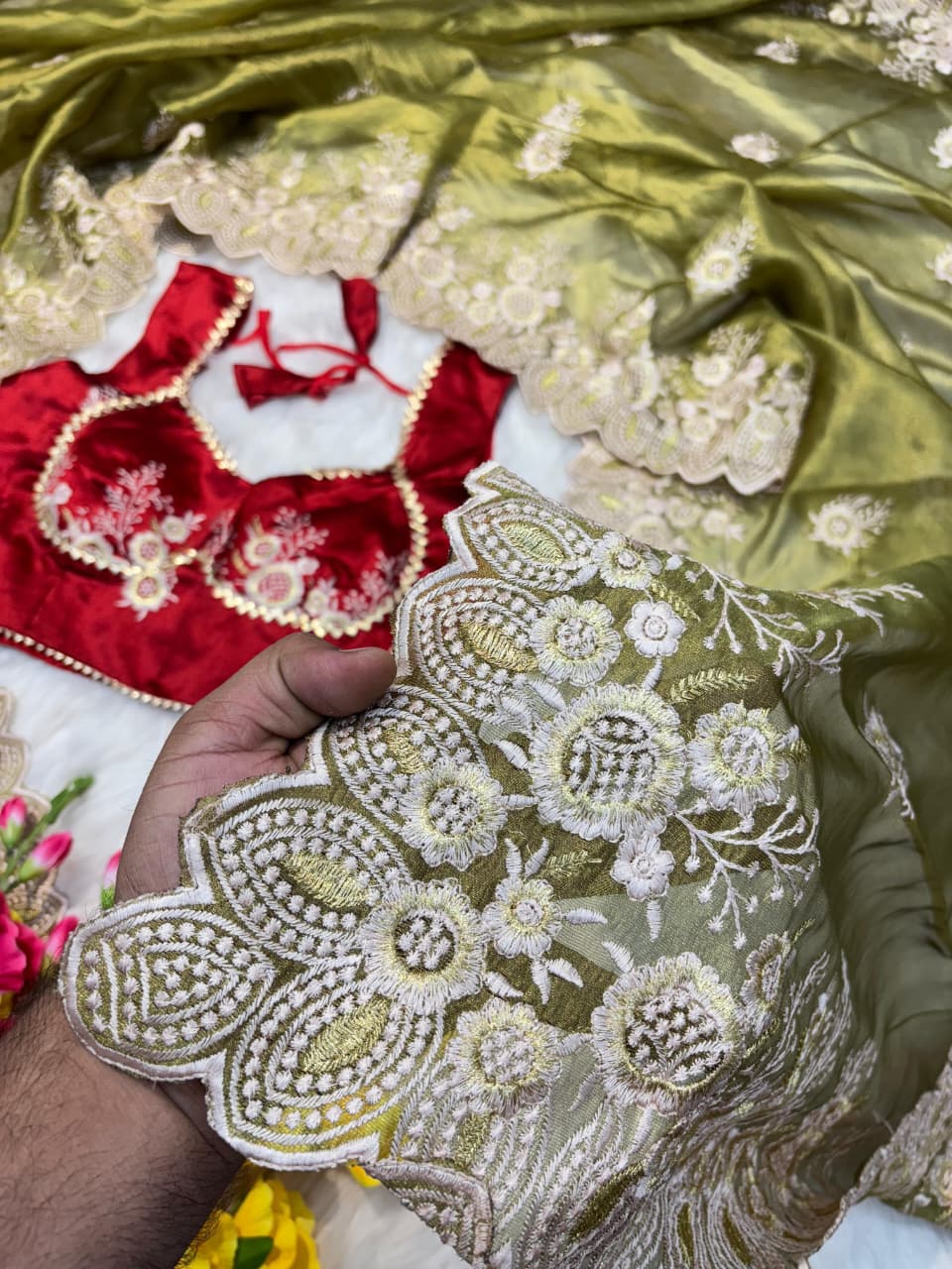 Elegant RichLook Tissue Organza Saree