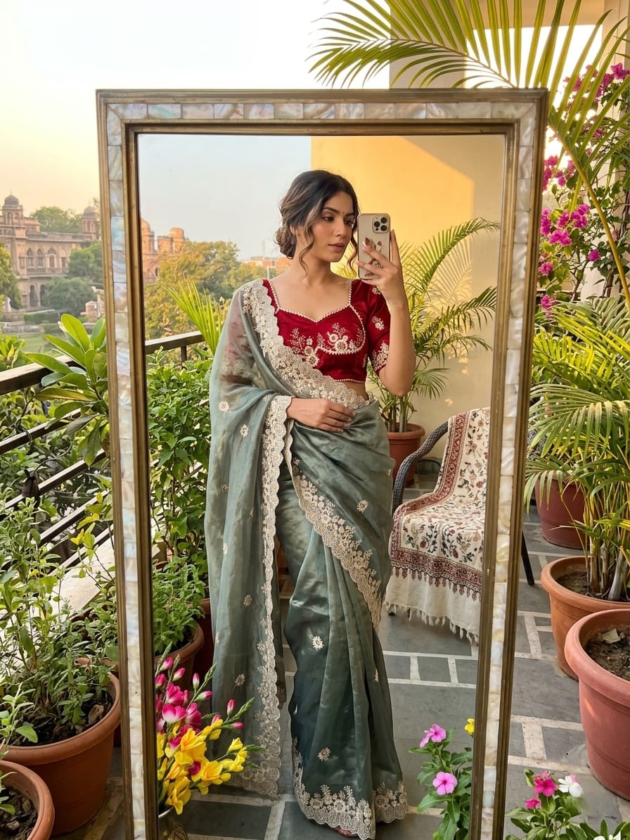 Elegant RichLook Tissue Organza Saree