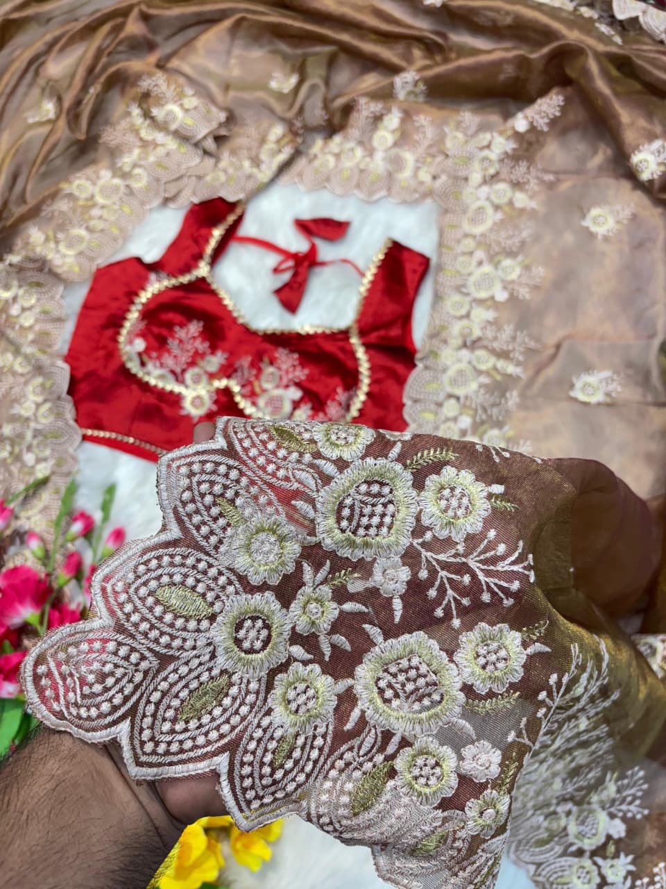 Elegant RichLook Tissue Organza Saree