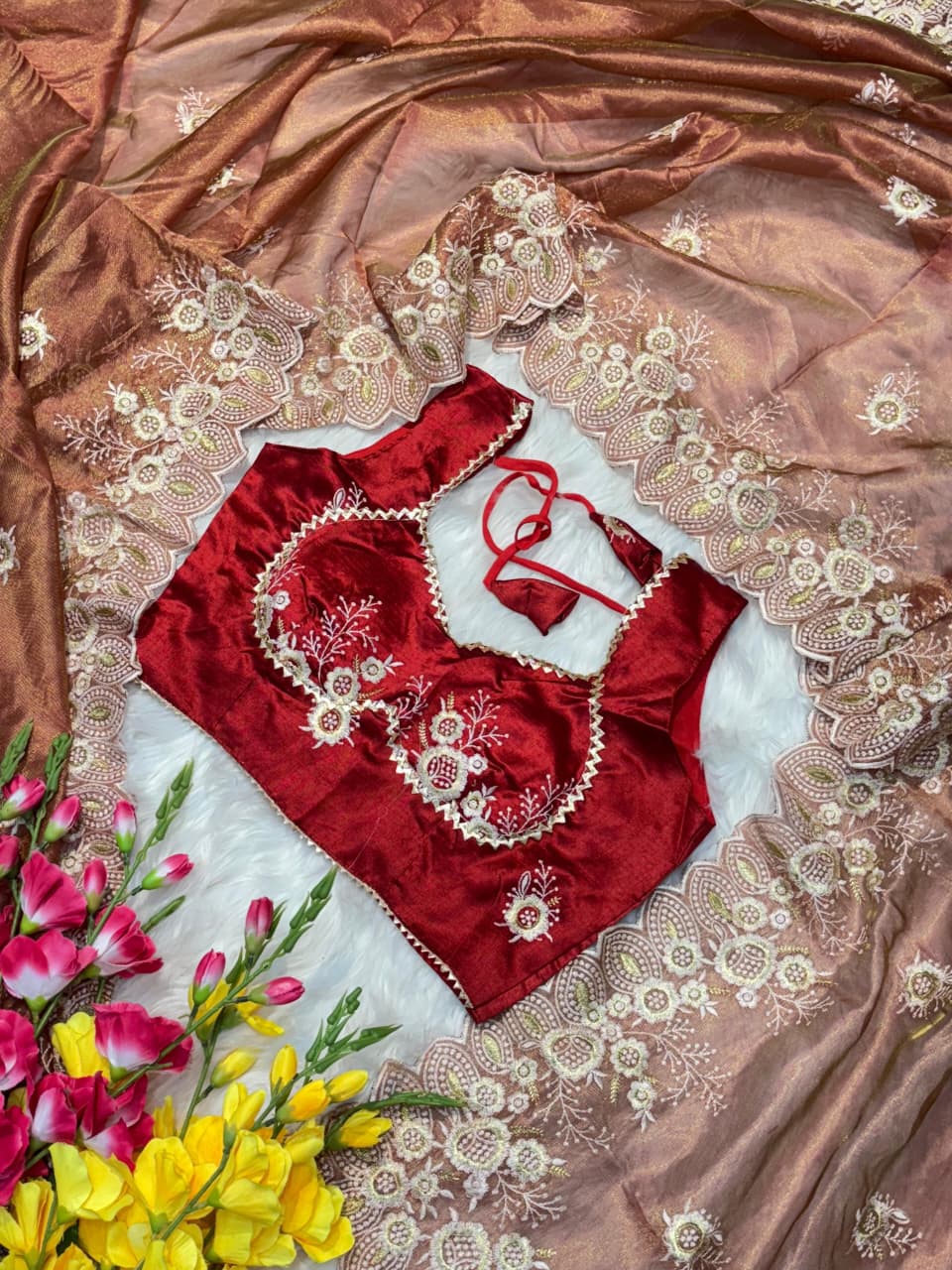 Elegant RichLook Tissue Organza Saree