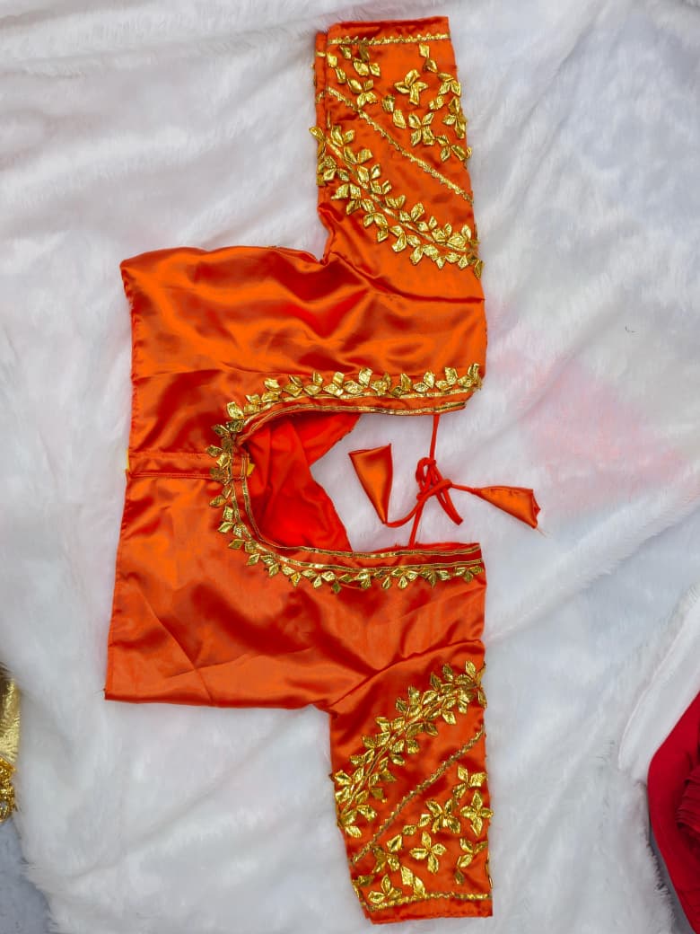 Orange Love Rashmi Desai Inspired Hand Charkhi Gotta Patti Saree