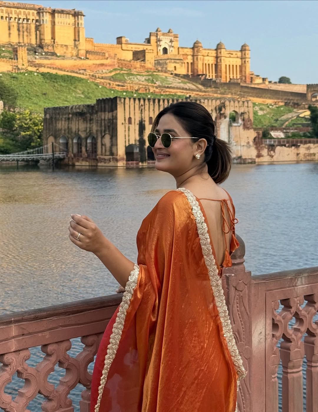Orange Bright Eye Turner Premium Silk Saree