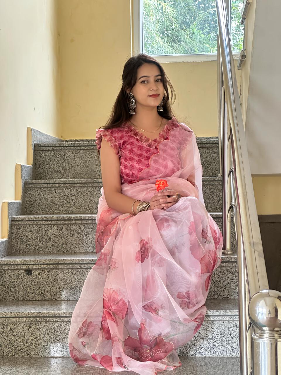 Exclusive Elegant Fancy Collection Organza Saree
