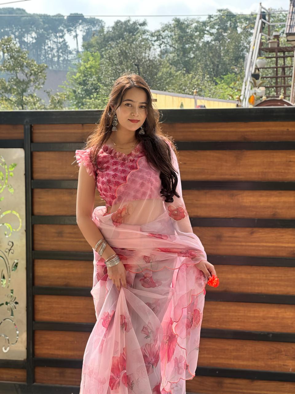 Exclusive Elegant Fancy Collection Organza Saree