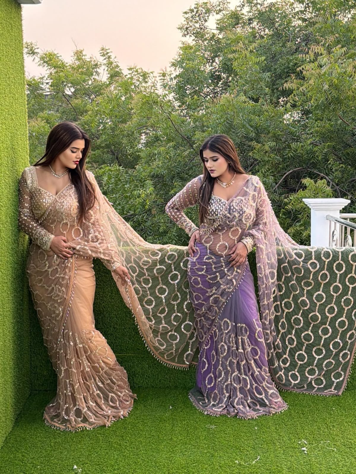 Ethereal Designer Beads &amp; Sequins Saree