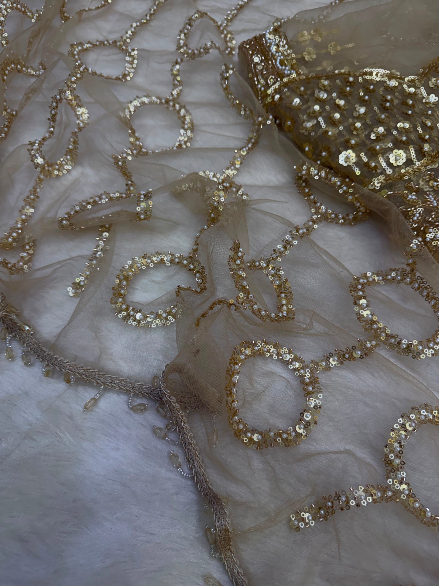 Ethereal Designer Beads &amp; Sequins Saree