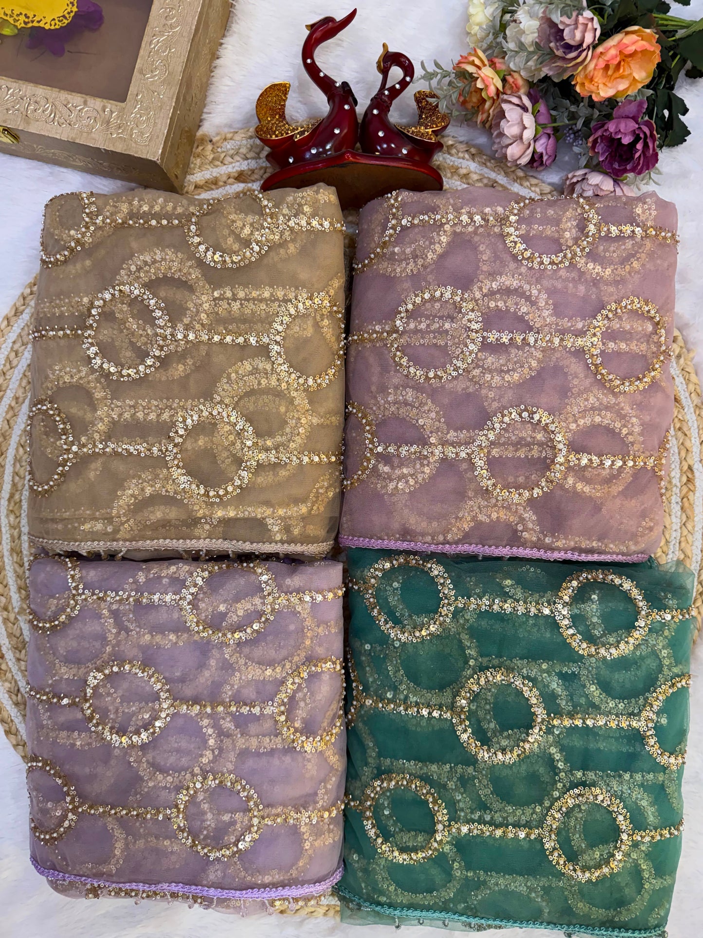 Ethereal Designer Beads &amp; Sequins Saree