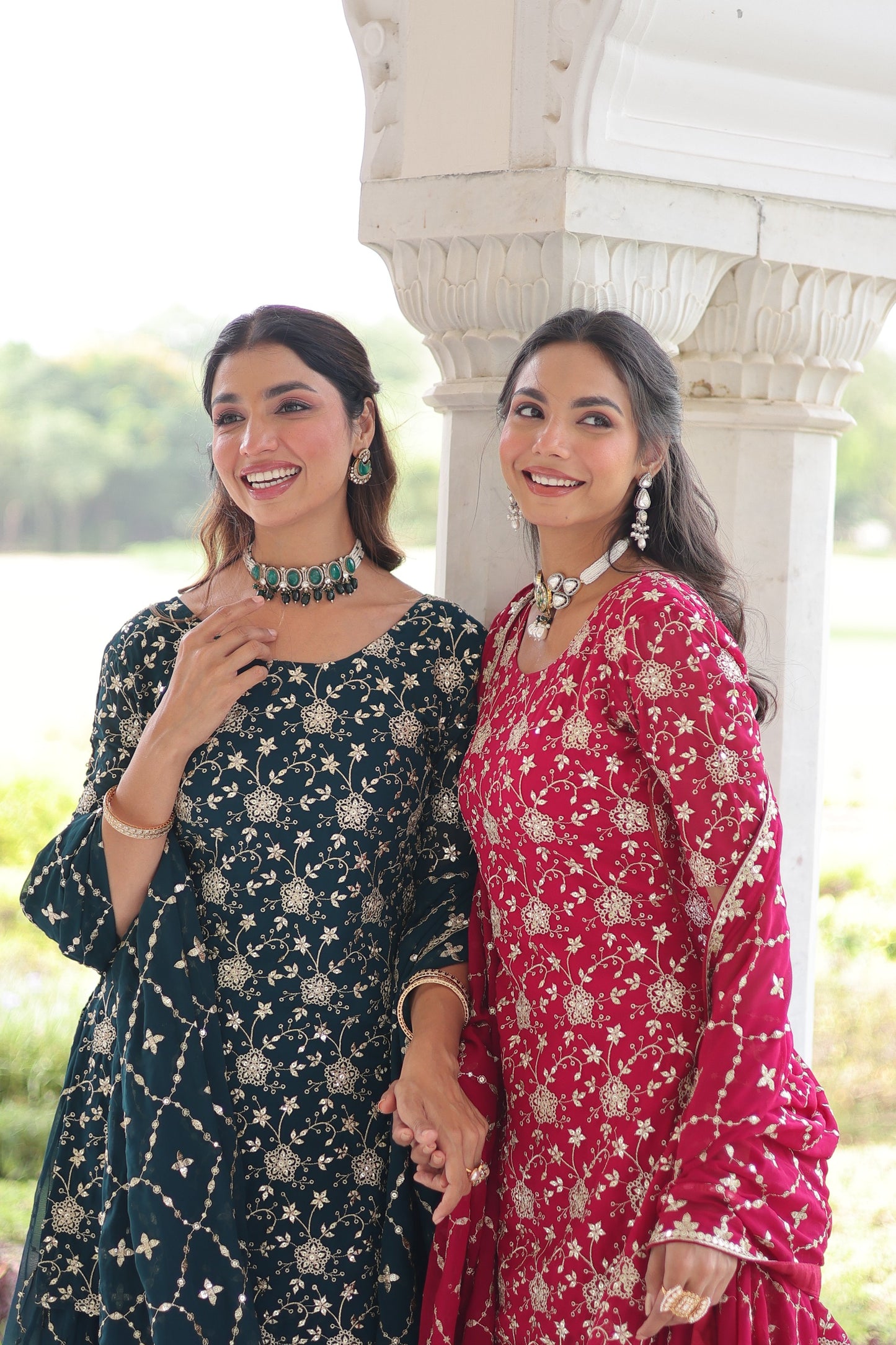PREMIUM DESIGNER READYMADE TOP-SHARARA-DUPATTA SET