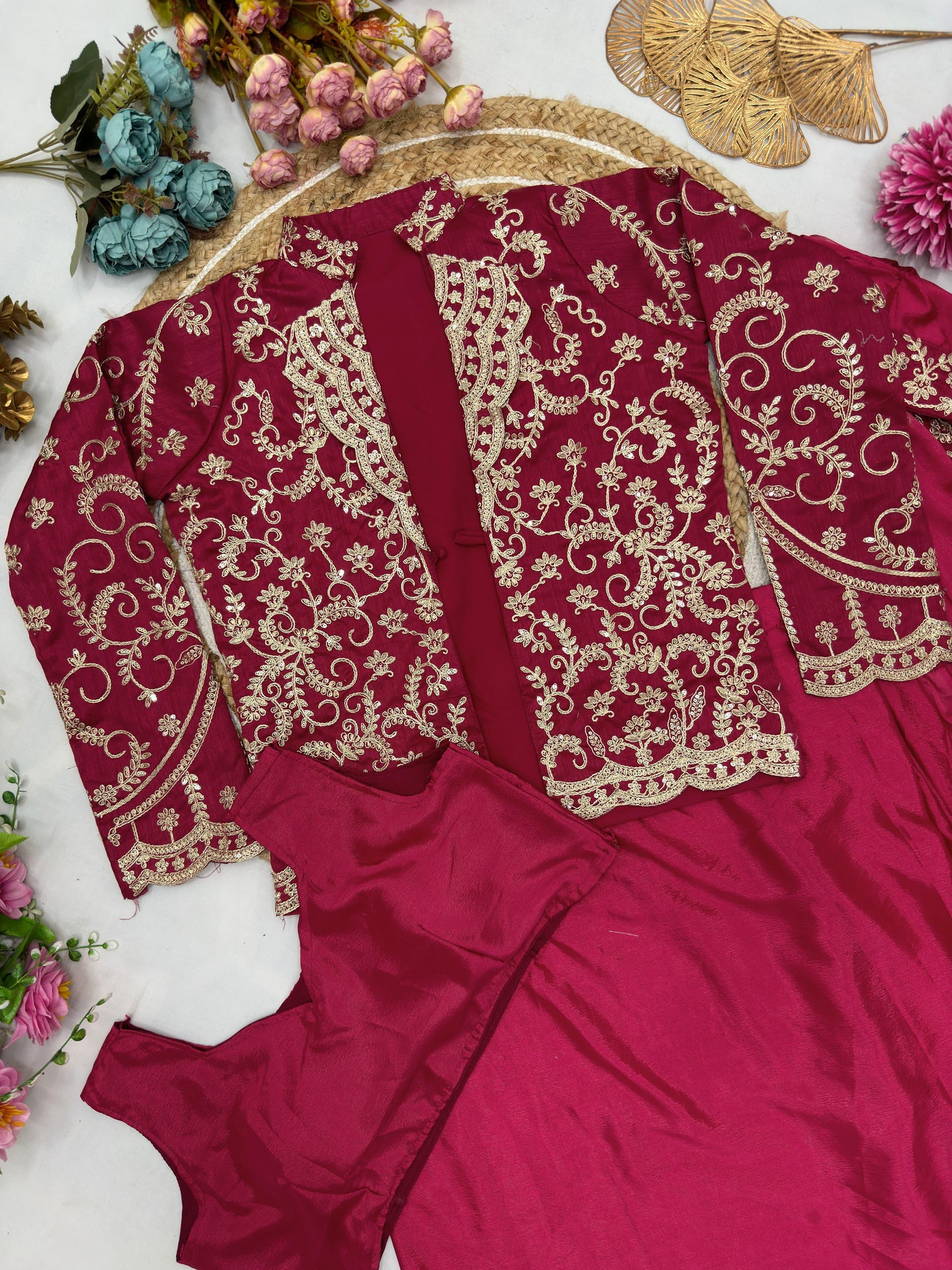 Exclusive Jacket Saree Set - Ready To Wear