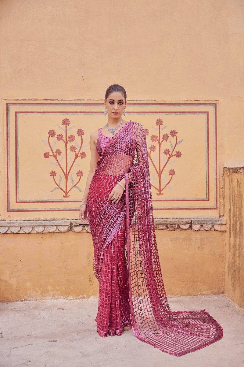 Premium Bollywood Blockbuster Pinkish Sequin Saree