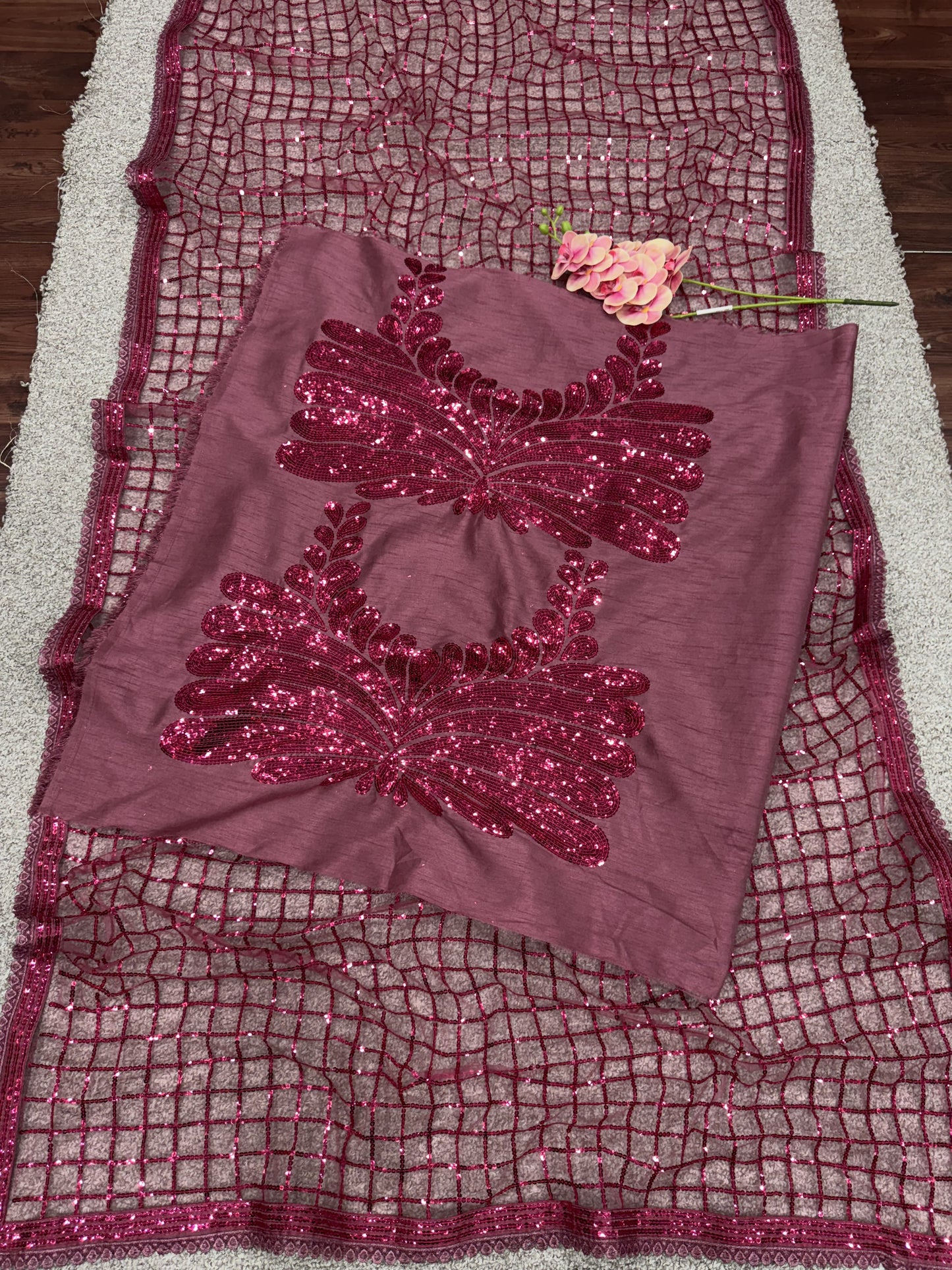Premium Bollywood Blockbuster Pinkish Sequin Saree